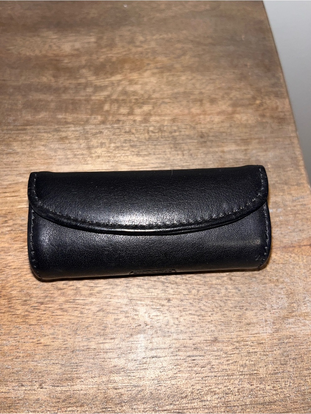 Coach Vintage Black Leather Lipstick Case w/Mirror